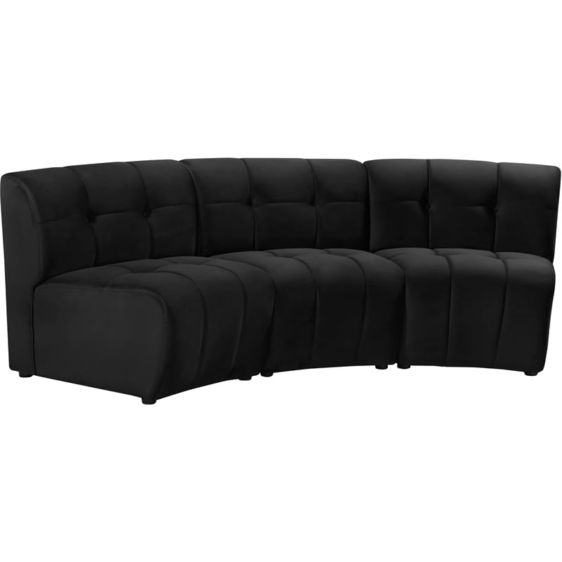 Meridian Furniture Limitless Black Velvet Modular Sofa