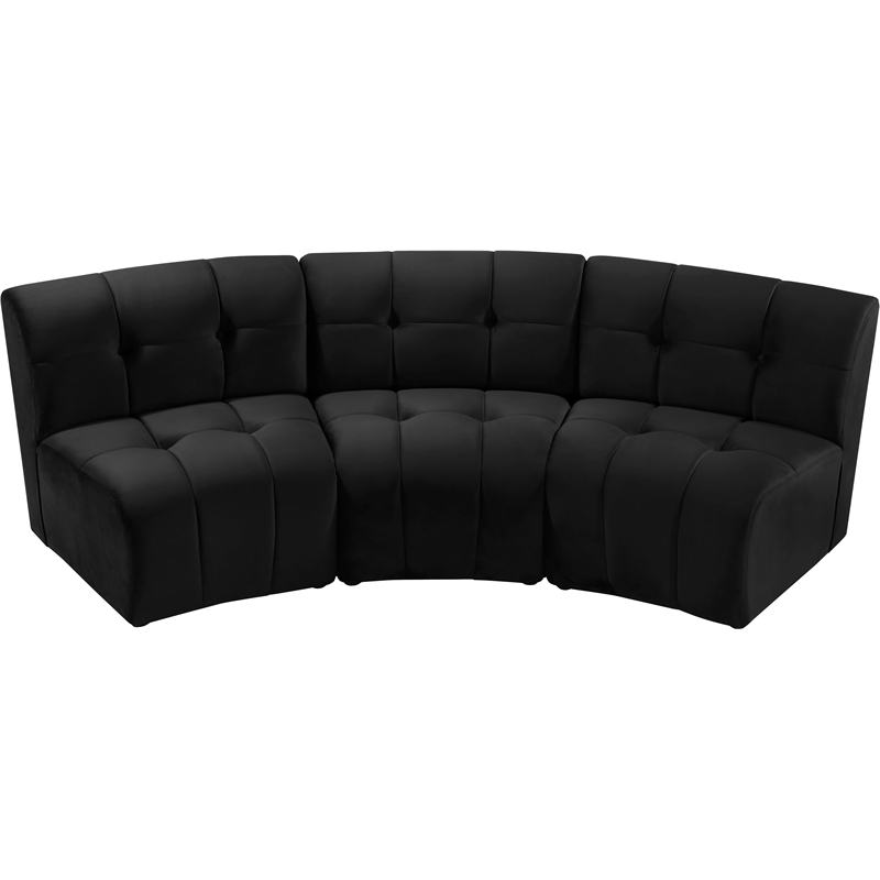 Meridian Furniture Limitless Black Velvet Modular Sofa
