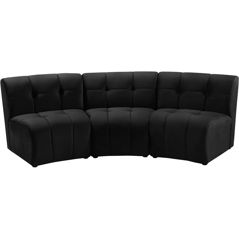 Meridian Furniture Limitless Black Velvet Modular Sofa