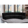 Meridian Furniture Limitless Black Velvet Modular 4 Piece Sectional