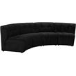 Meridian Furniture Limitless Black Velvet Modular 4 Piece Sectional