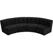 Meridian Furniture Limitless Black Velvet Modular 4 Piece Sectional
