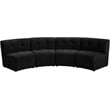 Meridian Furniture Limitless Black Velvet Modular 4 Piece Sectional