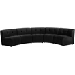 Meridian Furniture Limitless Black Velvet Modular 5 Piece Sectional