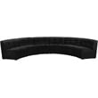 Meridian Furniture Limitless Black Velvet Modular 6 Piece Sectional