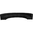 Meridian Furniture Limitless Black Velvet Modular 8 Piece Sectional