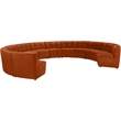 Meridian Furniture Limitless Cognac Velvet Modular 12 Piece Sectional