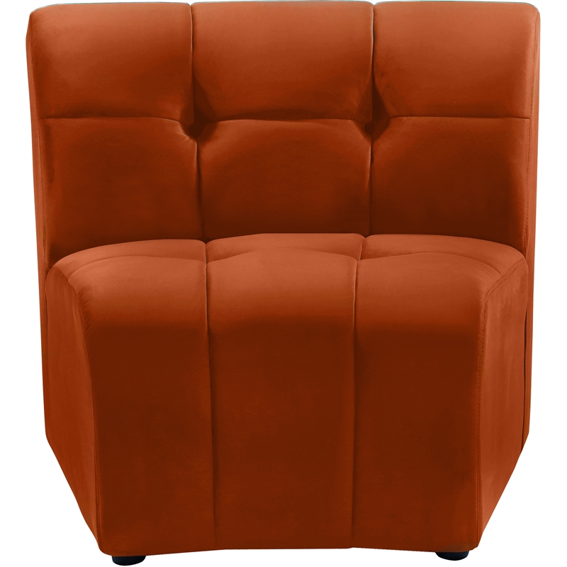 Meridian Furniture Limitless Cognac Velvet Upholstered Modular Chair