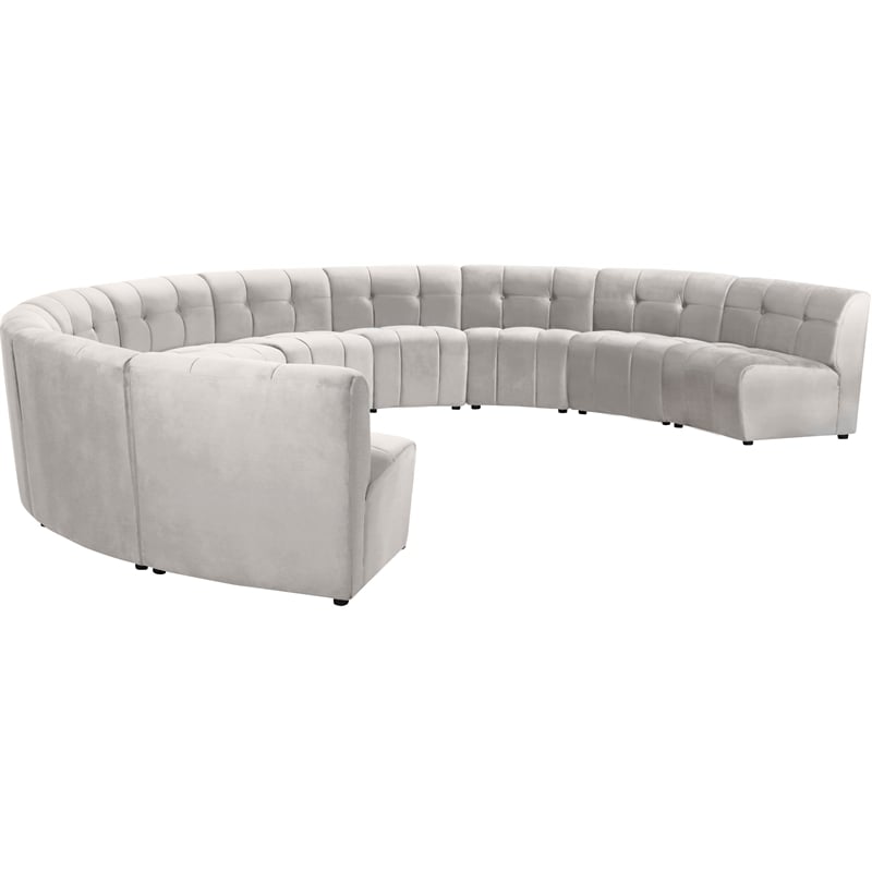 Meridian Furniture Limitless Cream Velvet Modular 10 Piece Sectional