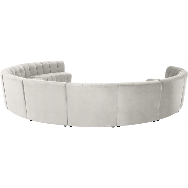 Meridian Furniture Limitless Cream Velvet Modular 11 Piece Sectional