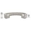 Meridian Furniture Limitless Cream Velvet Modular 12 Piece Sectional