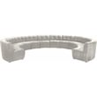 Meridian Furniture Limitless Cream Velvet Modular 12 Piece Sectional