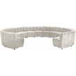 Meridian Furniture Limitless Cream Velvet Modular 13 Piece Sectional