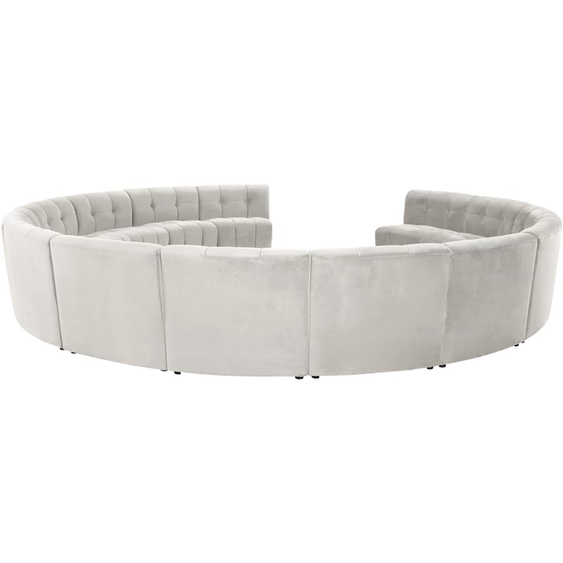 Meridian Furniture Limitless Cream Velvet Modular 14 Piece Sectional