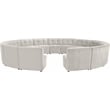 Meridian Furniture Limitless Cream Velvet Modular 15 Piece Sectional