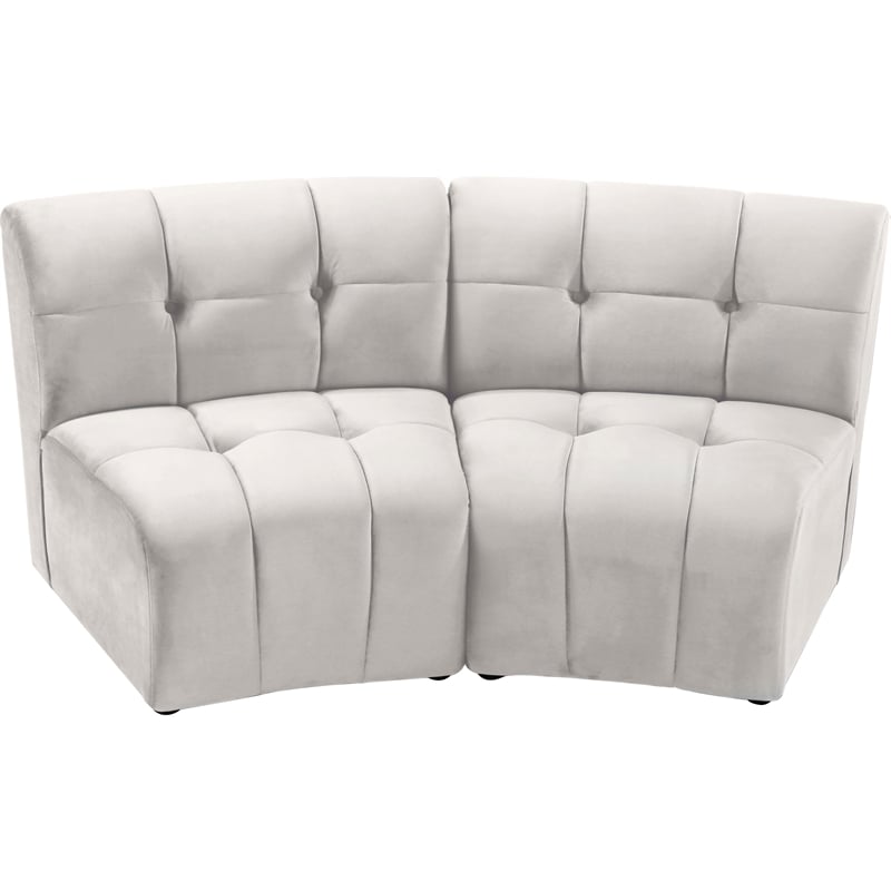 Meridian Furniture Limitless Cream Velvet Modular Loveseat
