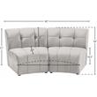 Meridian Furniture Limitless Cream Velvet Modular Loveseat