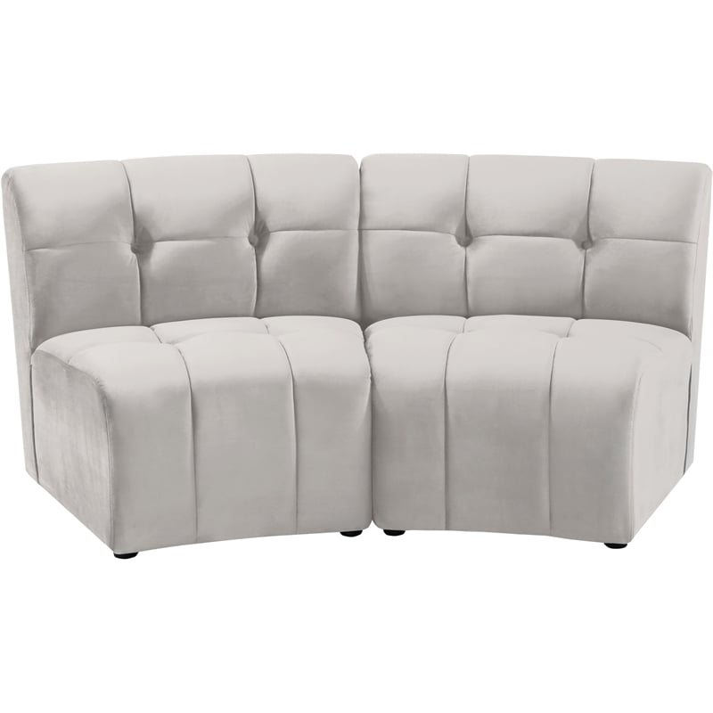 Meridian Furniture Limitless Cream Velvet Modular Loveseat