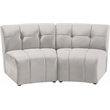 Meridian Furniture Limitless Cream Velvet Modular Loveseat