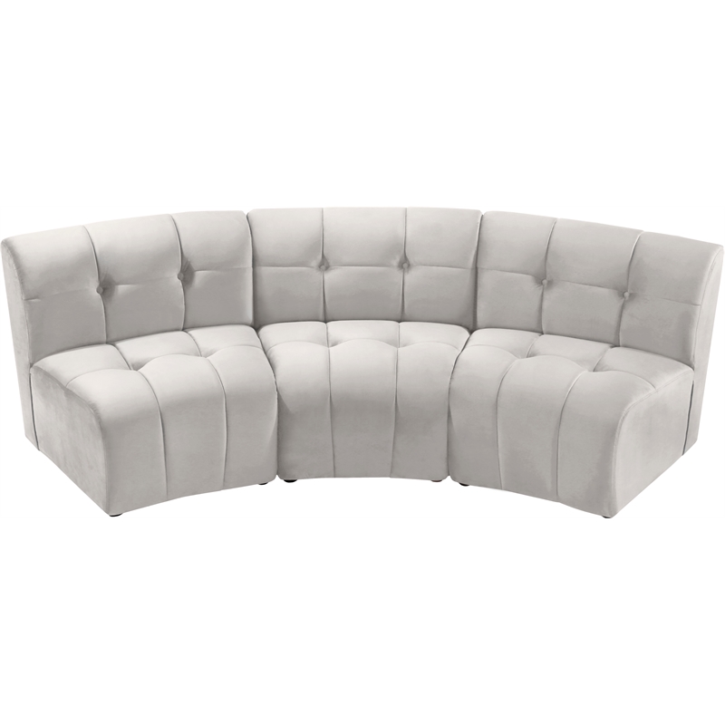 Meridian Furniture Limitless Cream Velvet Modular Sofa