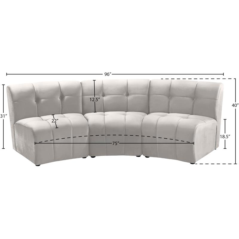 Meridian Furniture Limitless Cream Velvet Modular Sofa