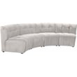 Meridian Furniture Limitless Cream Velvet Modular 4 Piece Sectional
