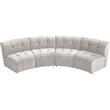 Meridian Furniture Limitless Cream Velvet Modular 4 Piece Sectional