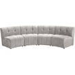 Meridian Furniture Limitless Cream Velvet Modular 4 Piece Sectional