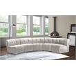 Meridian Furniture Limitless Cream Velvet Modular 5 Piece Sectional