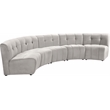 Meridian Furniture Limitless Cream Velvet Modular 5 Piece Sectional