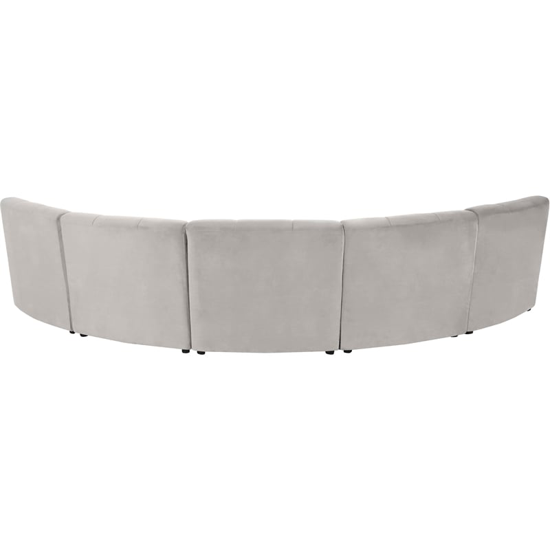 Meridian Furniture Limitless Cream Velvet Modular 5 Piece Sectional
