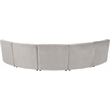 Meridian Furniture Limitless Cream Velvet Modular 5 Piece Sectional