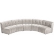 Meridian Furniture Limitless Cream Velvet Modular 5 Piece Sectional