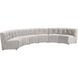 Meridian Furniture Limitless Cream Velvet Modular 6 Piece Sectional