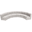 Meridian Furniture Limitless Cream Velvet Modular 6 Piece Sectional