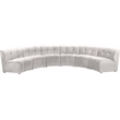Meridian Furniture Limitless Cream Velvet Modular 6 Piece Sectional