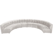 Meridian Furniture Limitless Cream Velvet Modular 8 Piece Sectional