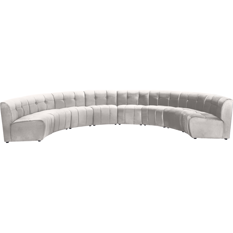 Meridian Furniture Limitless Cream Velvet Modular 8 Piece Sectional