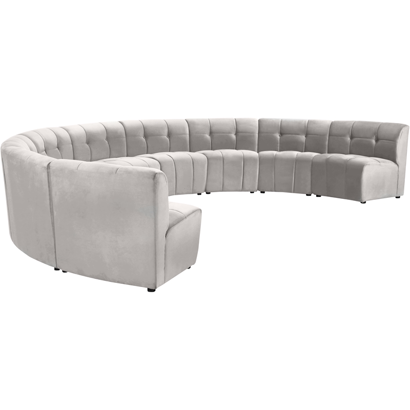 Meridian Furniture Limitless Cream Velvet Modular 9 Piece Sectional