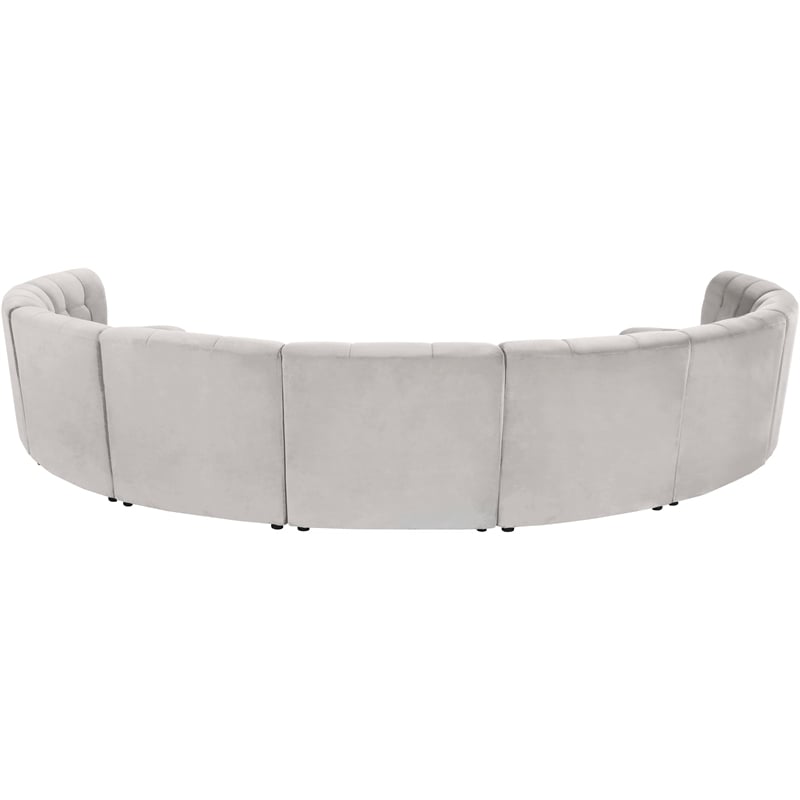 Meridian Furniture Limitless Cream Velvet Modular 9 Piece Sectional