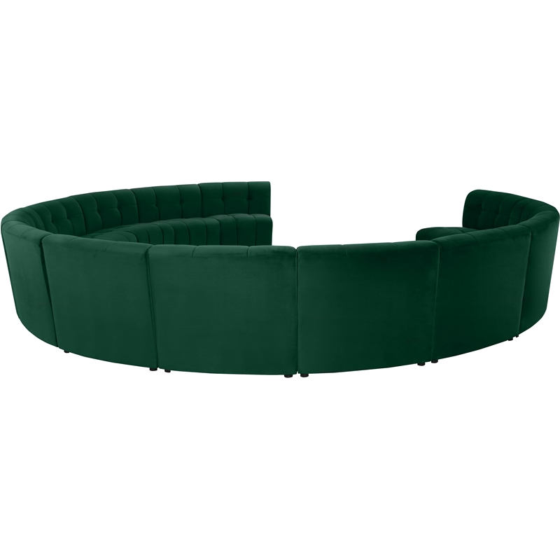 Meridian Furniture Limitless Green Velvet Modular 13 Piece Sectional