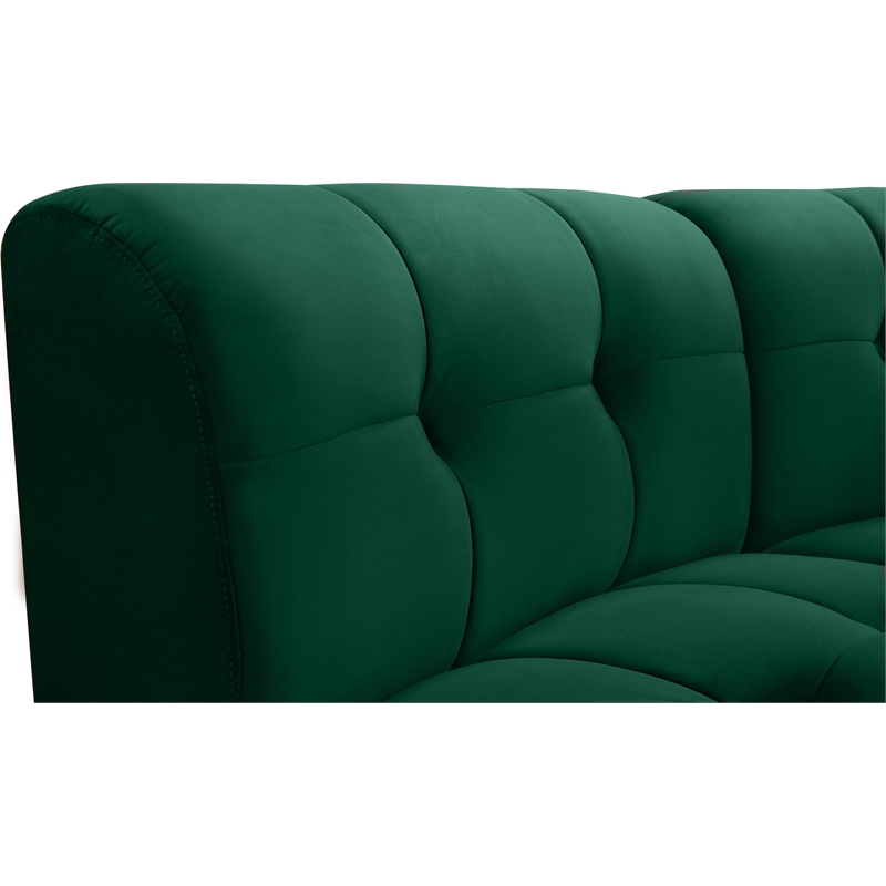 Meridian Furniture Limitless Green Velvet Modular 15 Piece Sectional