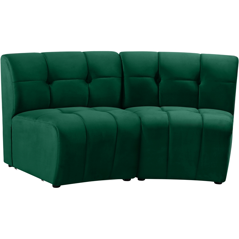 Meridian Furniture Limitless Green Velvet Modular Loveseat