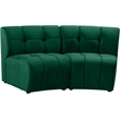 Meridian Furniture Limitless Green Velvet Modular Loveseat