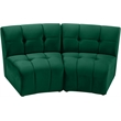 Meridian Furniture Limitless Green Velvet Modular Loveseat