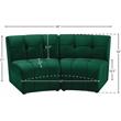 Meridian Furniture Limitless Green Velvet Modular Loveseat