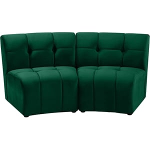 Meridian Furniture Limitless Green Velvet Modular Loveseat