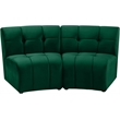 Meridian Furniture Limitless Green Velvet Modular Loveseat