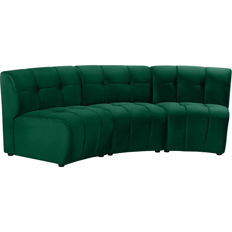 Meridian Furniture Limitless Green Velvet Modular Sofa