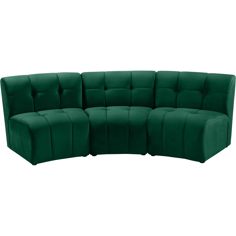 Meridian Furniture Limitless Green Velvet Modular Sofa